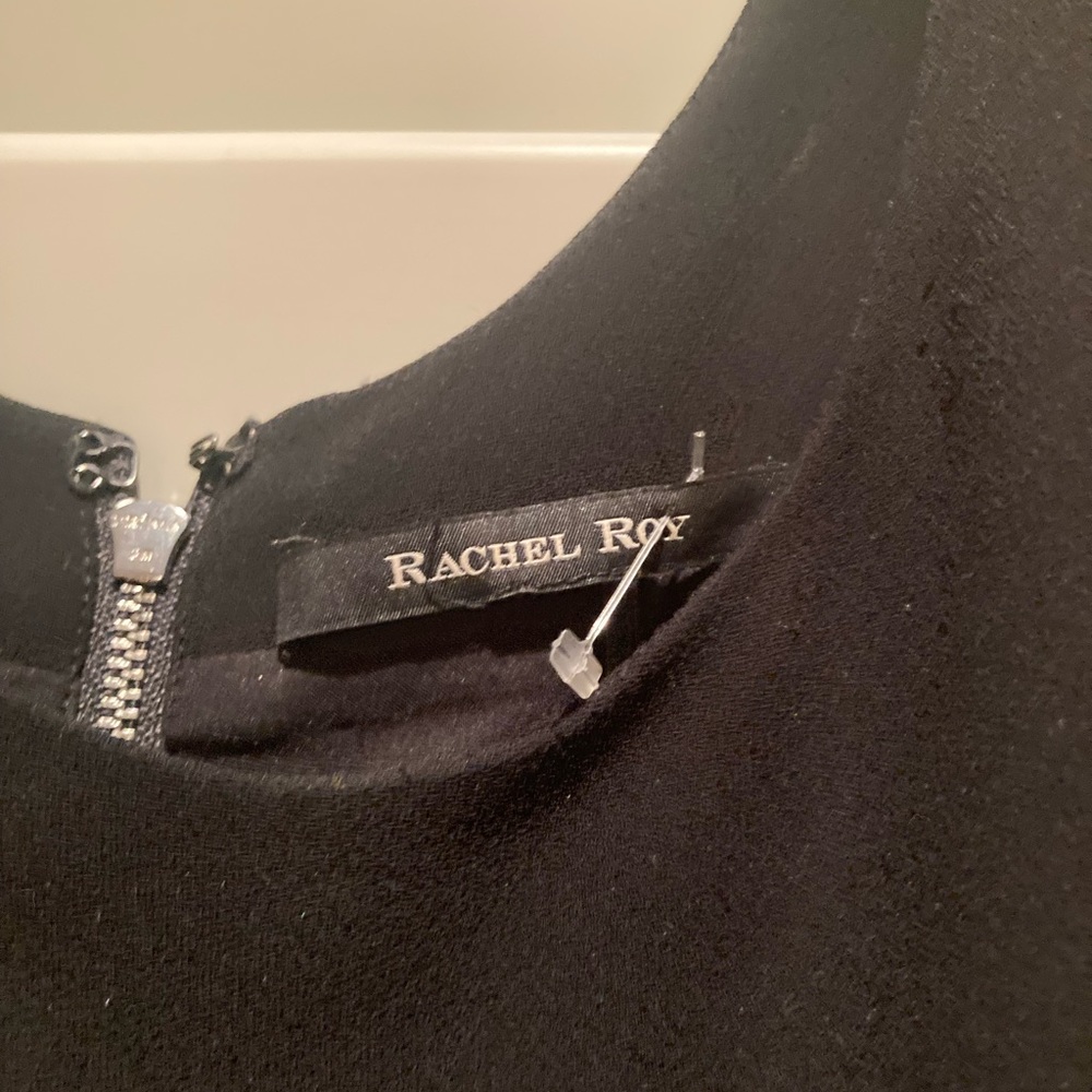 Black Polyester crêpe sleeveless dress